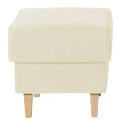 Velours Couchhocker in Cremefarben - Kanmura