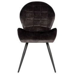 Velours Esstischstuhl in Anthrazit - Macereta (2er Set)