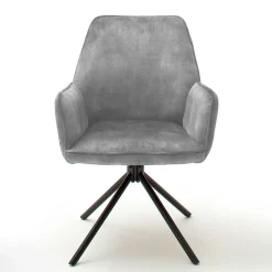 Velours Küchenstuhl mit Armlehnen - Jeremy (2er Set)