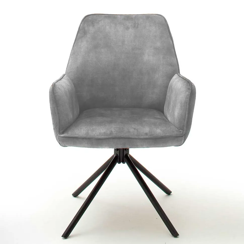 Velours Küchenstuhl mit Armlehnen - Jeremy (2er Set)