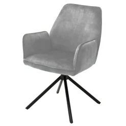 Velours Küchenstuhl mit Armlehnen - Jeremy (2er Set)