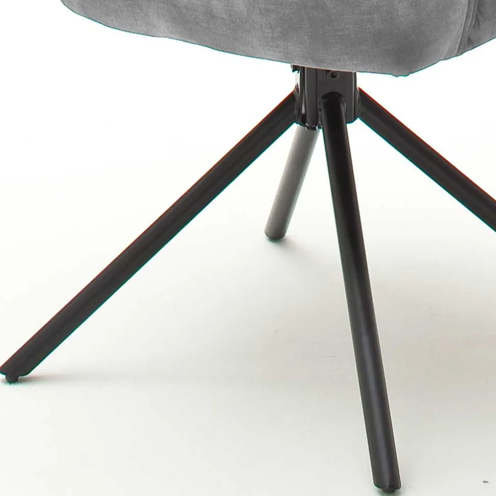 Velours Küchenstuhl mit Armlehnen - Jeremy (2er Set)