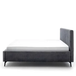 Velours Polsterbett in Anthrazit - Laterna