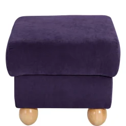 Velours Polsterhocker in Violett - Sotonio
