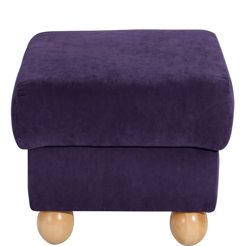 Velours Polsterhocker in Violett - Sotonio