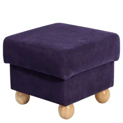 Velours Polsterhocker in Violett - Sotonio