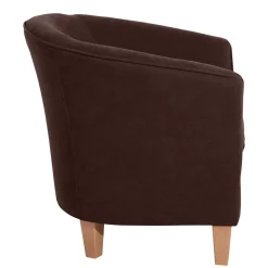 Velours Polstersessel halbrund in Braun - Cazar