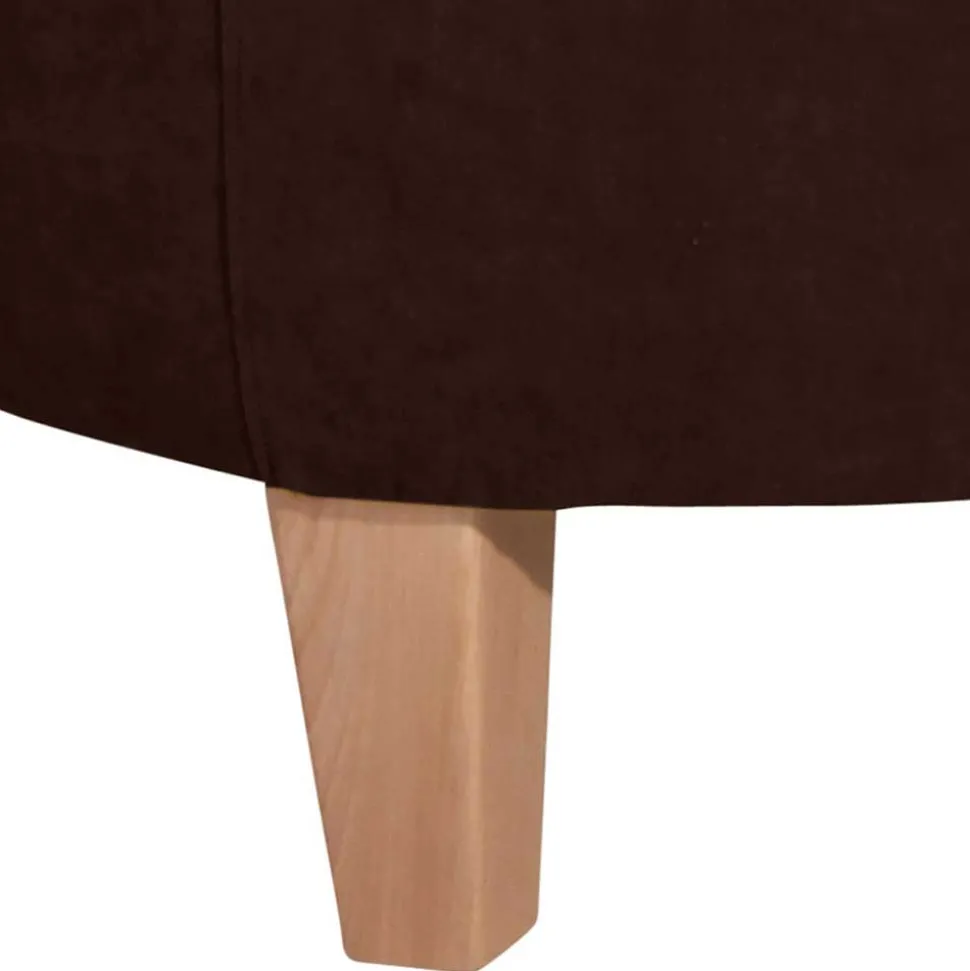 Velours Polstersessel halbrund in Braun - Cazar