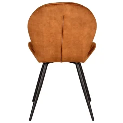 Velours Polsterstuhl in Ocker - Rafu (2er Set)