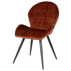 Velours Polsterstuhl in Rostfarben Braun - Hangar (2er Set)