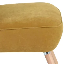 Velours Sessel in Maisgelb und Buche - Barack