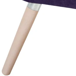 Velours Sessel in Violett und Buche Natur - Cunnar