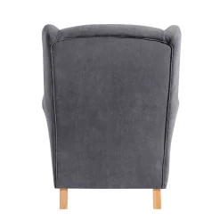 Velours-Ohrenbackensessel in Anthrazit - Marietta