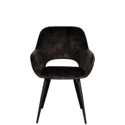 Velours-Stühle in Anthrazit - Hauke (2er Set)