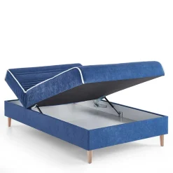 Verstellbare Daybed Polsterliege in Blau Samt - Blackbird