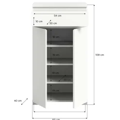 Vertiko für Schuhe in Weiß mit Dunkelgrau - Suad