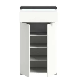 Vertiko für Schuhe in Weiß mit Dunkelgrau - Suad