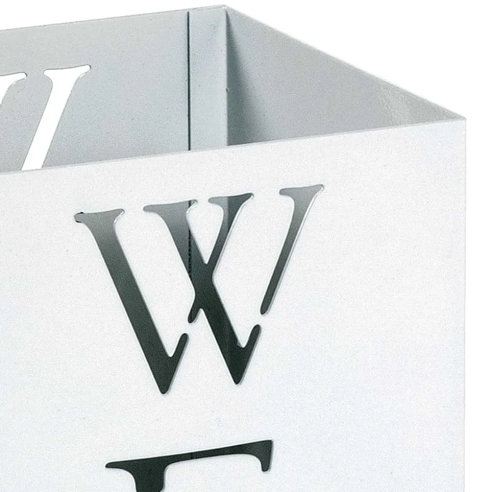 Viereckiger Schirmständer in Weiß aus Stahl - Mate