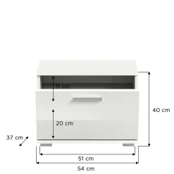 Vierteilige Garderobenkombination in Weiß - Rugova