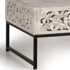 Vintage Couchtisch in Holz White Wash - Fudorus