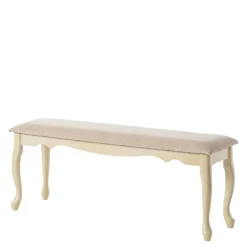 Vintage Design Esstischbank in Creme - Lesnoa