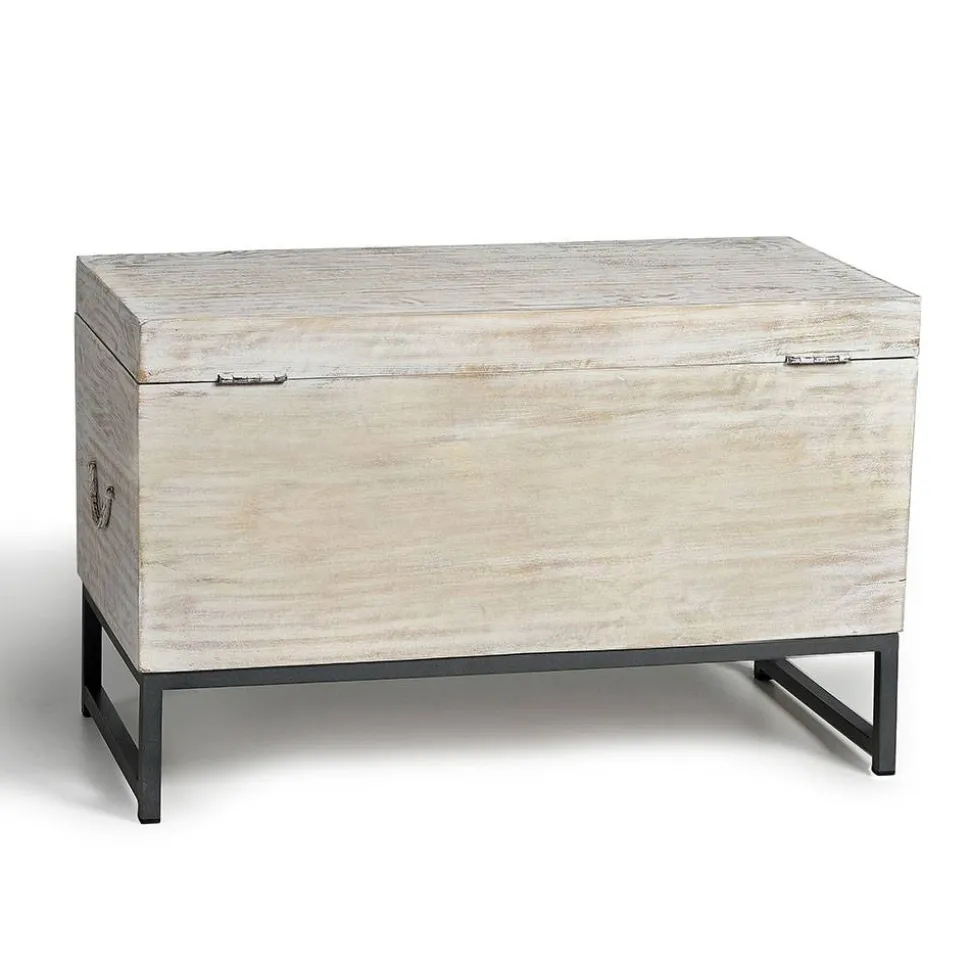 Vintage Design Truhe aus Mangoholz White Wash - Fudorus