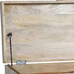 Vintage Design Truhe aus Mangoholz White Wash - Fudorus