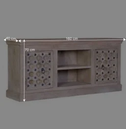 Vintage Design TV Kommode in White Wash - Uladan