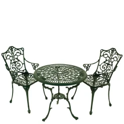 Vintage Gartentisch & zwei Armlehnenstühle - Mora (dreiteilig)