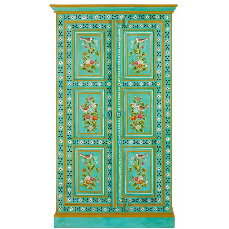 Vintage Holzschrank bunt bemalt - Lennlo