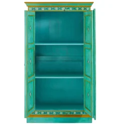 Vintage Holzschrank bunt bemalt - Lennlo