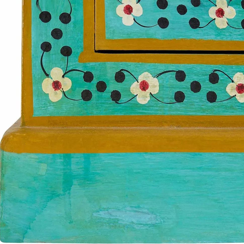 Vintage Holzschrank bunt bemalt - Lennlo