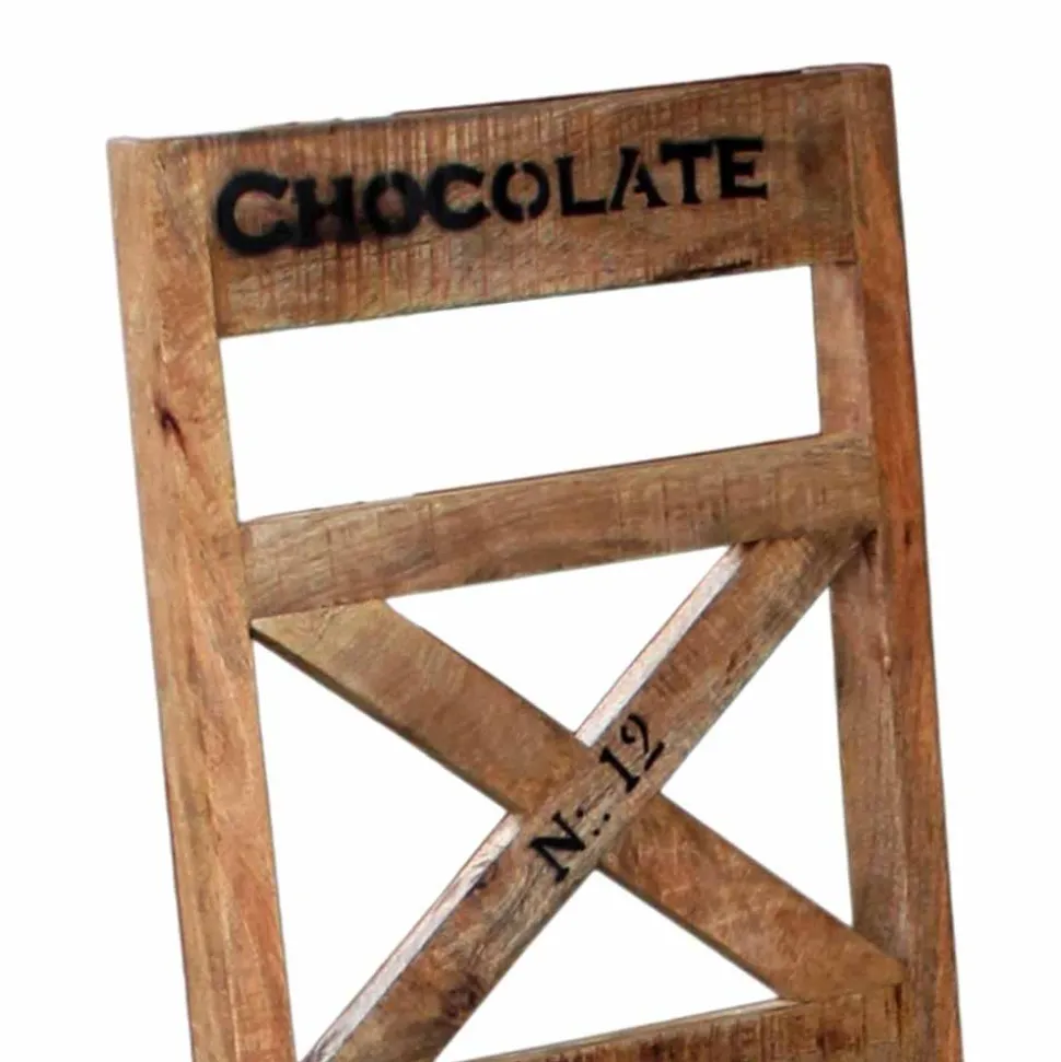 Vintage Holzstuhl Set Indri rustikaler Charme (2er Set)