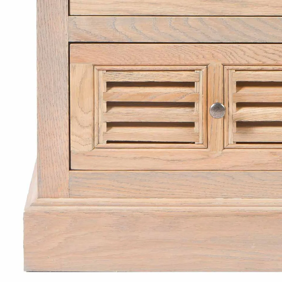 Vintage Kommode mit Lamellen Front Taunton aus Eiche teilmassiv