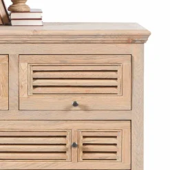 Vintage Kommode mit Lamellen Front Taunton aus Eiche teilmassiv