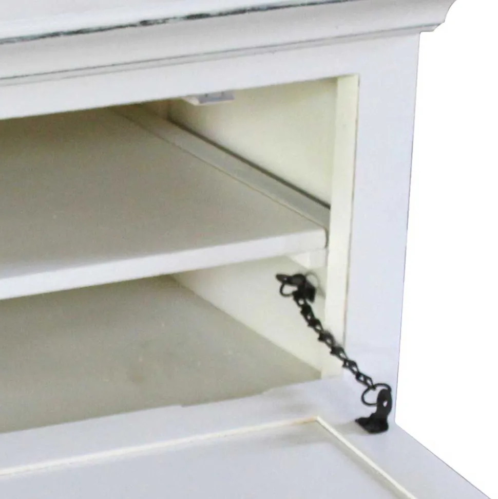 Vintage Landhaus Schuhbank in Antikweiß - Wittgenstein