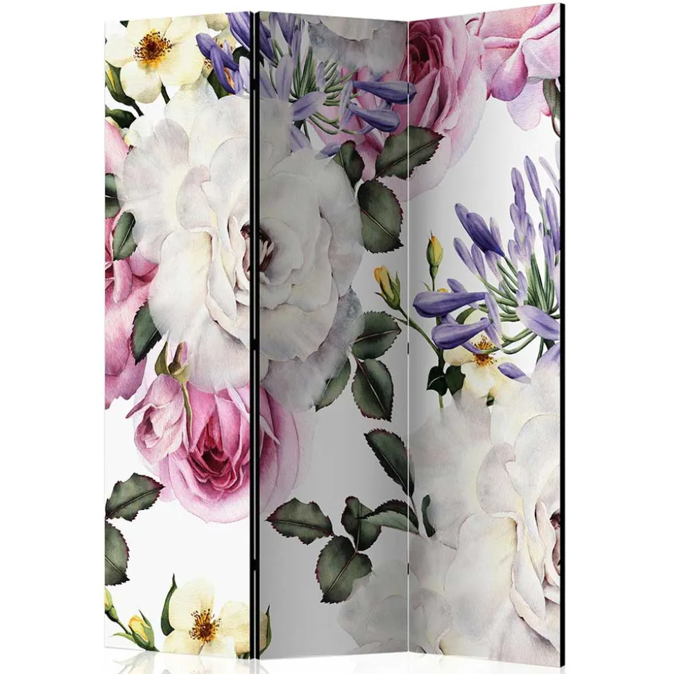 Vintage Romantik Paravent mit Rosen Motiv - Eodoro