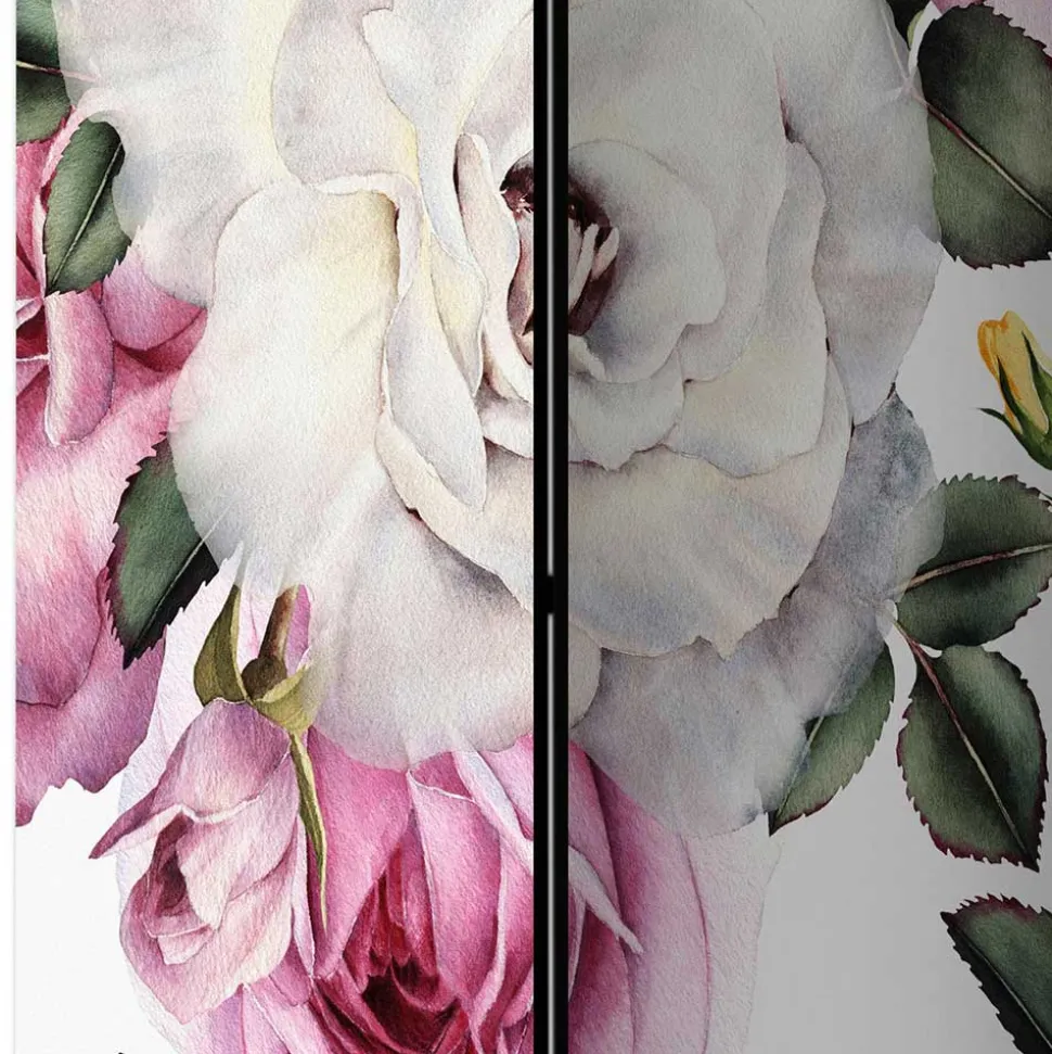 Vintage Romantik Paravent mit Rosen Motiv - Eodoro