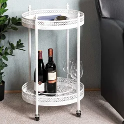 Vintage Servierwagen aus Metall in Rund - Cedreona