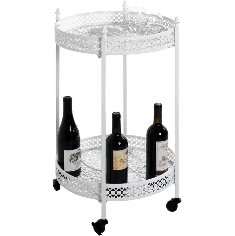 Vintage Servierwagen aus Metall in Rund - Cedreona