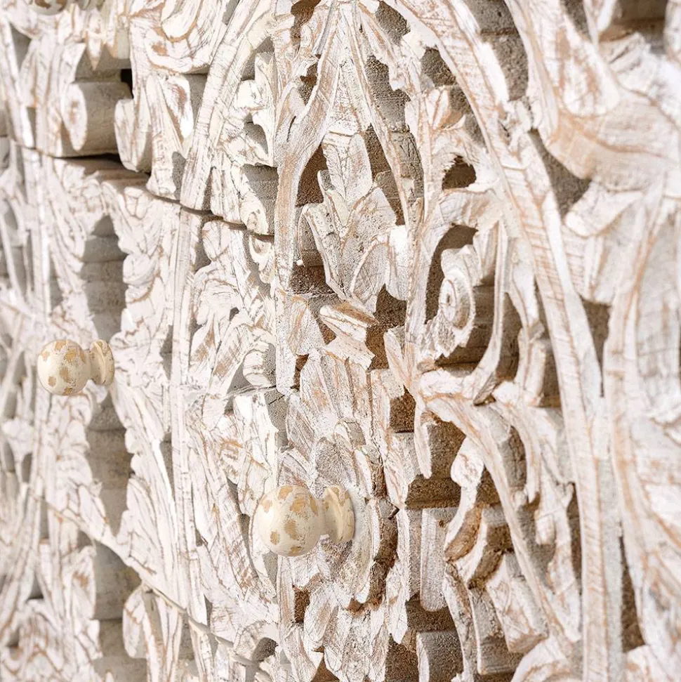 Vintage Sideboard in Mangoholz White Wash - Fudorus