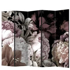 Vintage Style Paravent mit Blumenmotiv bedruckt - Borgionsa