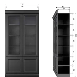 Vintage Vitrinenschrank in Schwarz - Graddos