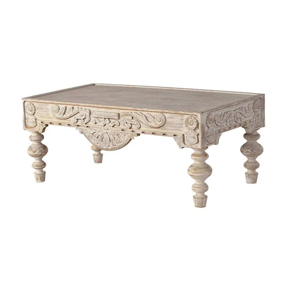 Vintage Wohnzimmertisch in Mangoholz White Wash - Lornas