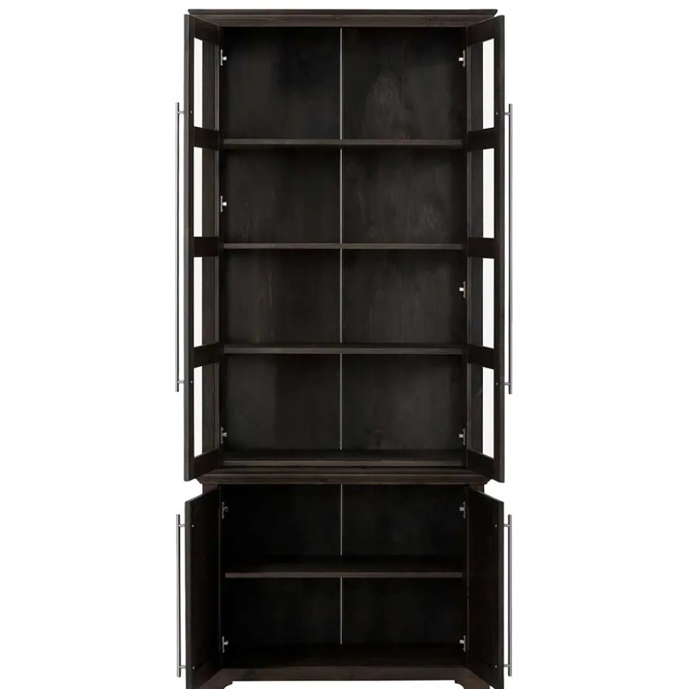 Vitrine aus dunkel lackiertem Kiefernholz - Syvila