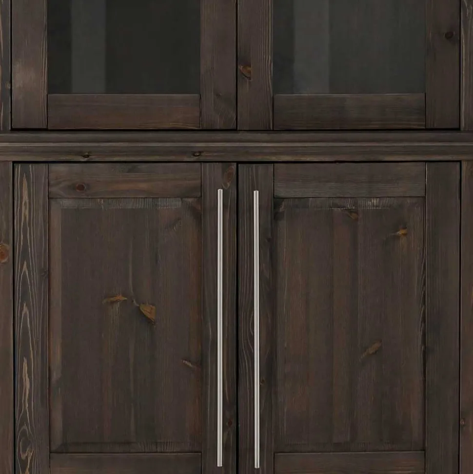 Vitrine aus dunkel lackiertem Kiefernholz - Syvila