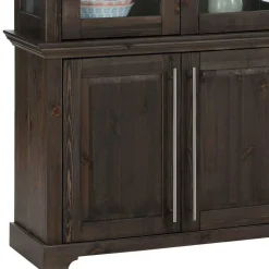 Vitrine aus dunkel lackiertem Kiefernholz - Syvila