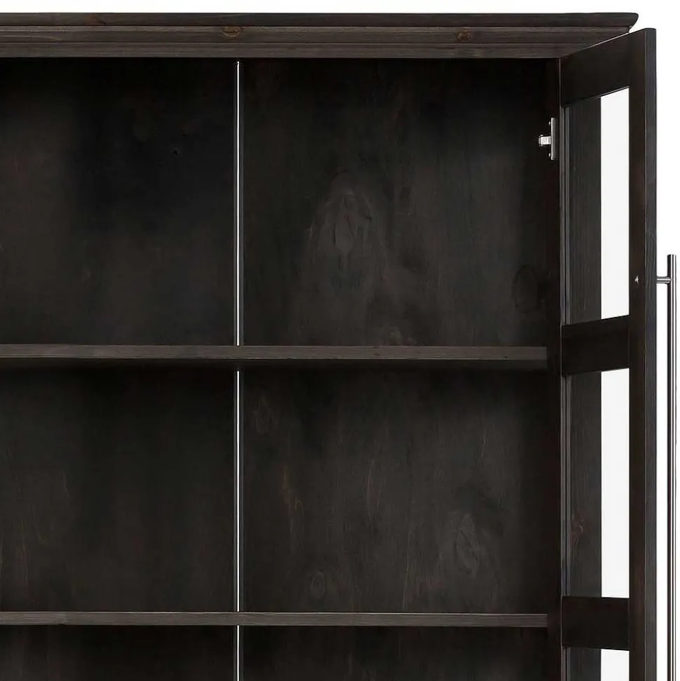 Vitrine aus dunkel lackiertem Kiefernholz - Syvila