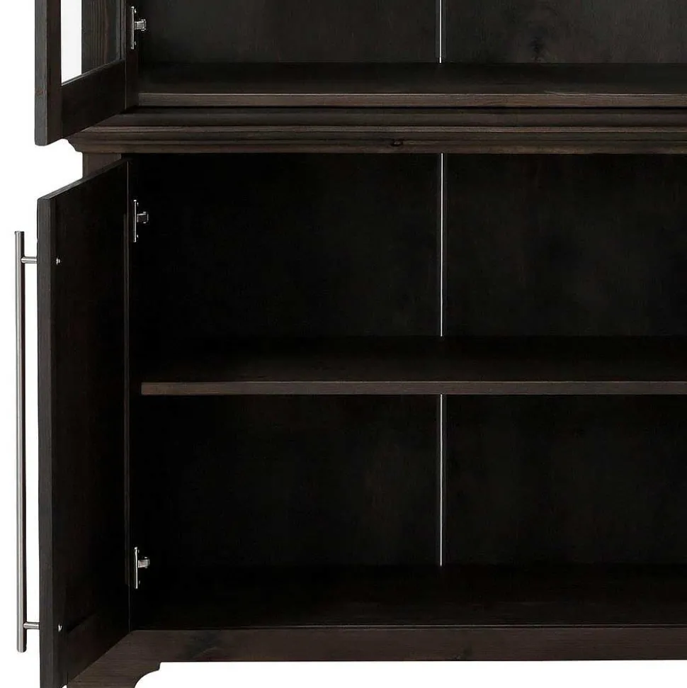 Vitrine aus dunkel lackiertem Kiefernholz - Syvila