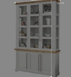 Vitrine aus Holz mit Metall Stangengriffen - Eyzaco